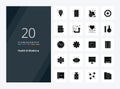 20 Health & Medicine Solid Glyph icon for presentation. Vector icons illustration