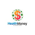 Health Money Logo Design Concept Vector. Money Health Logo Template. Icon Symbol. Illustration
