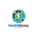 Health Money Logo Design Concept Vector. Money Health Logo Template. Icon Symbol. Illustration