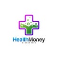 Health Money Logo Design Concept Vector. Money Health Logo Template. Icon Symbol. Illustration
