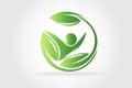 Health Nature Leafs Logo Vector