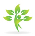 Health nature tree figure care vector logo icon