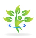 Health nature tree figure logo