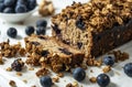 health nut bread and blueberry granola on white surface Royalty Free Stock Photo