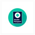 Health passport flat icon