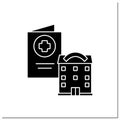 Health passport glyph icon