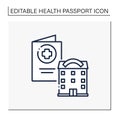 Health passport line icon