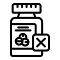 Health pills bottle icon outline vector. Water aspirin