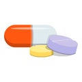 Health pills icon, cartoon style