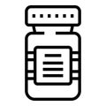 Health pills jar icon outline vector. Medicine pill
