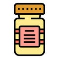 Health pills jar icon vector flat