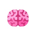 Pink brain vector illustration. Human organ flat icon Royalty Free Stock Photo