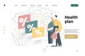 Health plans - medical insurance web template. Modern flat vector Royalty Free Stock Photo