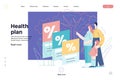 Health plans - medical insurance web template. Modern flat vector Royalty Free Stock Photo