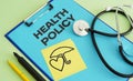 Health policy is shown using the text Royalty Free Stock Photo