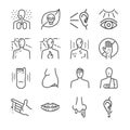 Health problem and disease icon set