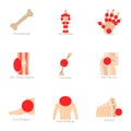 Health problem icons set, cartoon style Royalty Free Stock Photo