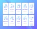 Health program onboarding mobile app page screen with concepts set Royalty Free Stock Photo