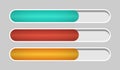 The health or progress bar. Life scale. Green, orange and red stripes.