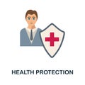 Health Protection flat icon. Colored element sign from recruitment collection. Flat Health Protection icon sign for web