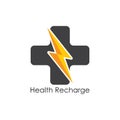 Health recharge energy bolt logo vector Royalty Free Stock Photo