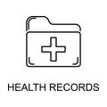 health records line icon. Element of medicine icon with name for mobile concept and web apps. Thin line health records icon can be