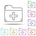 health records line icon. Elements of Medicine in multi color style icons. Simple icon for websites, web design, mobile app, info