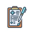 Color illustration icon for Health Report, checklist and record