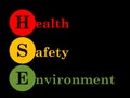 Health, safety and environment logo in isolated black.