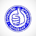 Approved thumbs up stamp Royalty Free Stock Photo