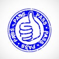 Pass thumbs up stamp Royalty Free Stock Photo