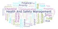 Health And Safety Management word cloud, made with text only.