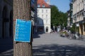 Health safety posters in the green areas of Munich Germany for Coronavirus covid-19