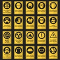 Health and safety signs. Equipment must be worn Royalty Free Stock Photo