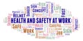 Health And Safety At Work word cloud. Royalty Free Stock Photo