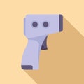 Health scanner icon flat vector. Temperature body check