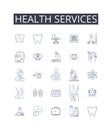 Health services line icons collection. Abundance, Vitality, Supple, Nutrition, Balance, Organic, Immunity vector and
