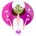 Health and spa: girl enjoying aromatherapy Royalty Free Stock Photo