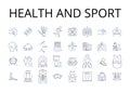 Health and sport line icons collection. Fitness, Exercise, Wellness, Physical activity, Workouts, Training, Nutrition