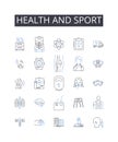 Health and sport line icons collection. Fitness, Exercise, Wellness, Physical activity, Workouts, Training, Nutrition