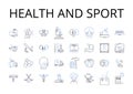 Health and sport line icons collection. Fitness, Exercise, Wellness, Physical activity, Workouts, Training, Nutrition