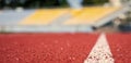 health and sport. path for runners. racetrack on outdoor stadium. stadium arena soccer field. healthy sports life Royalty Free Stock Photo