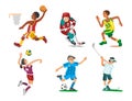 Health sport and wellness flat people characters sporting man activity woman athletic vector Illustration.