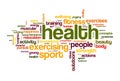 Health sport word cloud Royalty Free Stock Photo