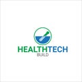 Health tech logo for technology medical company