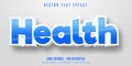 Health text, cartoon style editable text effect