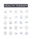 Health therapy line icons collection. Alternative medicine, Complementary medicine, Natural healing, Wellness treatment