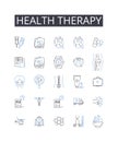 Health therapy line icons collection. Alternative medicine, Complementary medicine, Natural healing, Wellness treatment