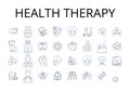 Health therapy line icons collection. Alternative medicine, Complementary medicine, Natural healing, Wellness treatment