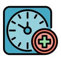 Health time icon color outline vector